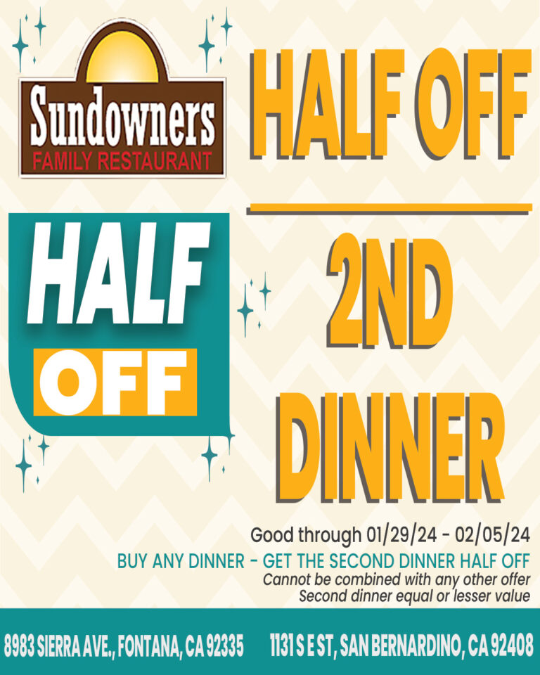Coupon For Half Off A 2nd Dinner Purchase